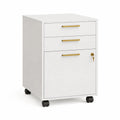 Caisson de bureau mobile blanc 40 cm 50 cm 60 cm avec 3 tiroirs armoire latérale et serrure sur roulettes