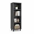 bibliothèque 60 x 30 x 170 cm étagère ouverte MDF mélaminé gris foncé 4 niveaux structure rectangulaire pieds noirs