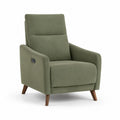 fauteuil relax 75 x 85 x 105 cm tissu polyester vert pieds en bois massif forme rectangulaire dossier inclinable